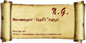 Neumeyer Gyöngyi névjegykártya